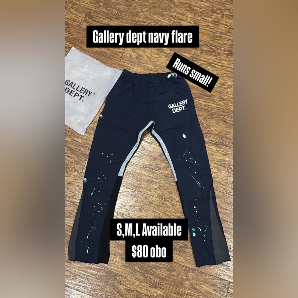 Navy gallery dept flare sweats